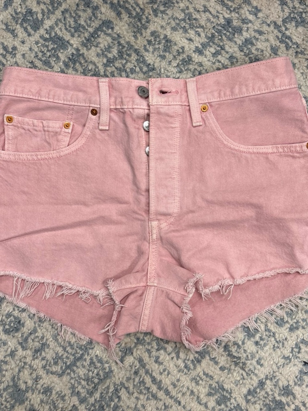 Levi's 501 High Rise Pink Denim Shorts